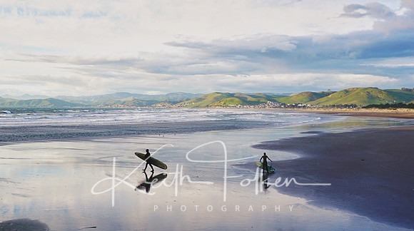 Surfers at Morrow Bay