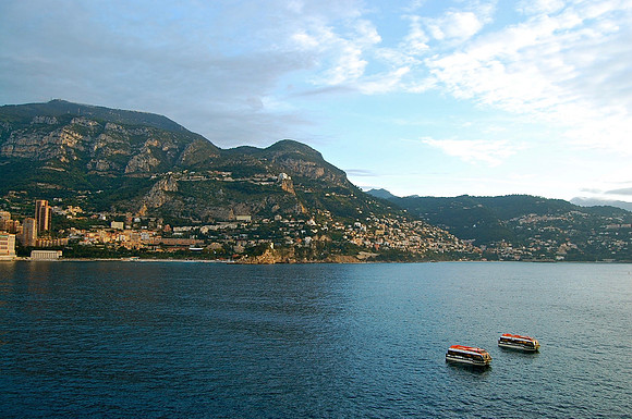 Monaco Mediterranean sea view with boats