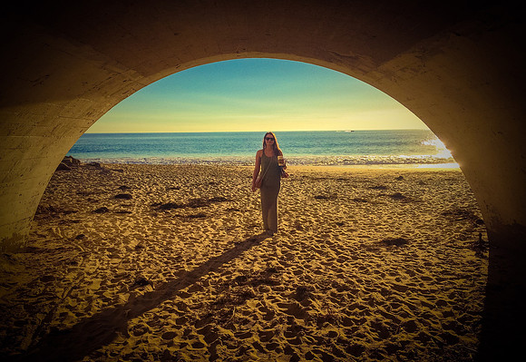 Sunset portrait in Crystal Cove State Beach, California