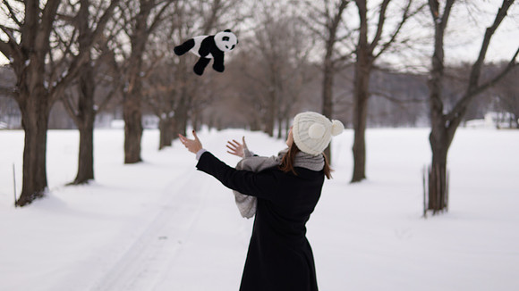 Winter Scene with Eliska Petrova, Peoria Illinois