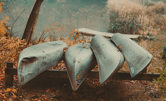 Canoe stack at Camp Wokanda Illinois 2017