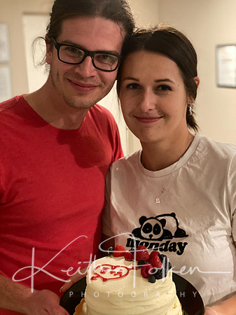 Eli and Adam with the Wedding Cake