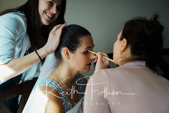 The girls preparing the finishing touches