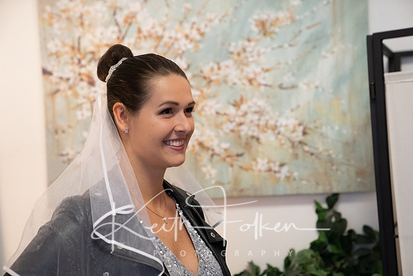 Eliska waiting for the ceremony, with some butterfiles