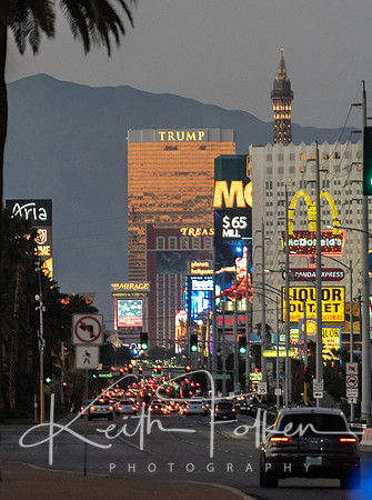 The neon starts up at sunset