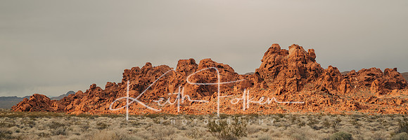 Valley of Fire Rocks with alpenglow sunlight