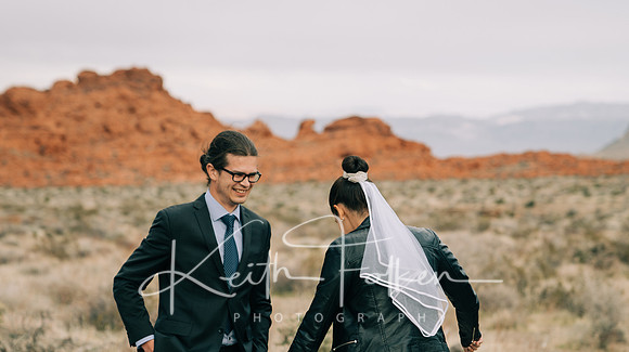 Carefully walking in the desert in high heels