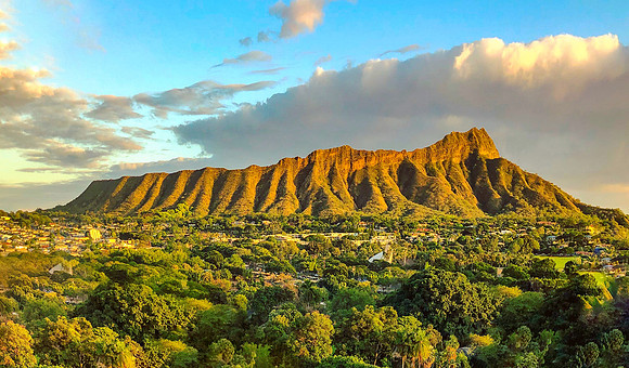Oahu, Hawaii Diamond Head Crater Aerial Photography