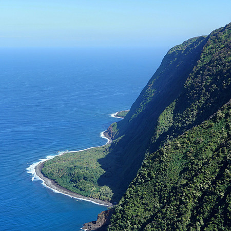 Keith Folken Travel Photography, sea cliffs of Molokai Hawaii.  Helicopter Tours