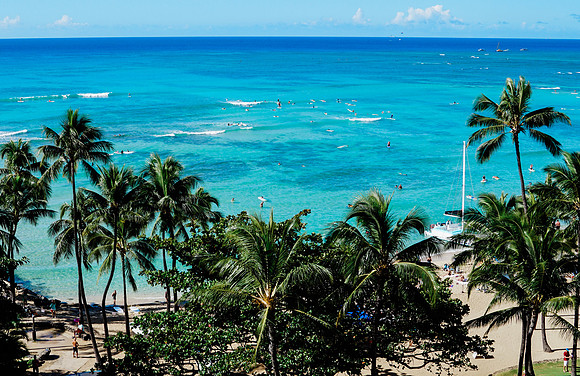 Waikiki Beach Aerial Photography, Honolulu, Oahu, Hawaii