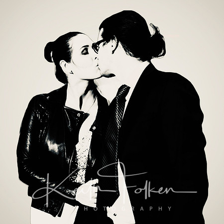 Black and White - high key portrait of couple